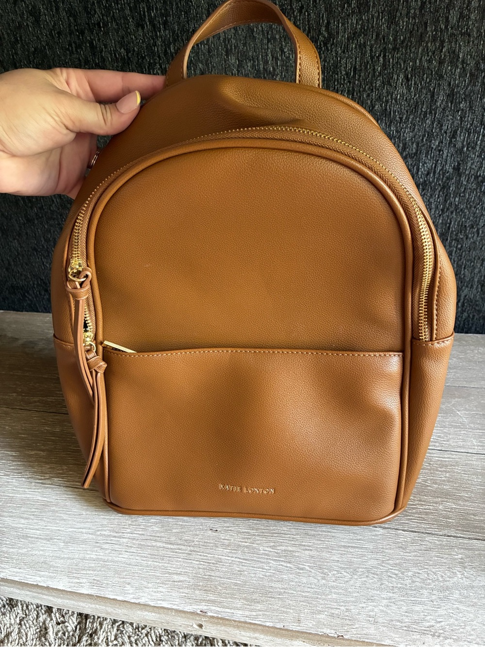 Katie Loxton PU Tan Leather Backpack Purse